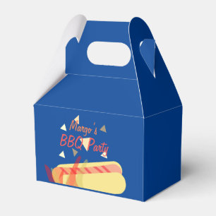 Hotdog BBQ-verjaardagsfeestje Blauw   Bedankdoosjes