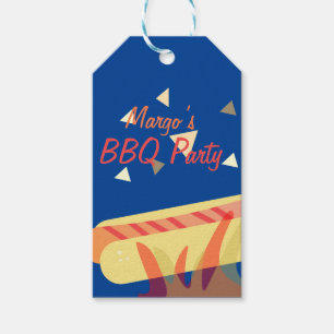 Hotdog BBQ verjaardagsfeestje Cadeaulabel