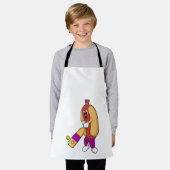 Hotdog bij Cricket met cricket bat Schort (Gedragen)