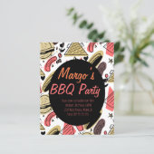 Hotdog Burger Doodle BBQ Birthday Pattern Flyers (Staand voorkant)