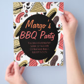 Hotdog Burger Doodle BBQ Birthday Pattern Flyers (Hand)