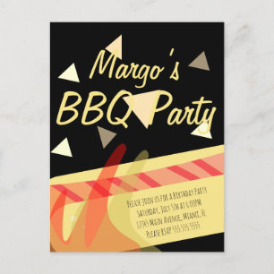 Hotdog Cookout BBQ Birthday Party Invitation Briefkaart