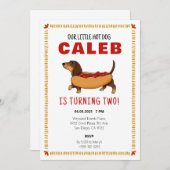 Hotdog Dachshund Hond Baby Verjaardagsfeestje Bedankkaart (Voorkant / Achterkant)