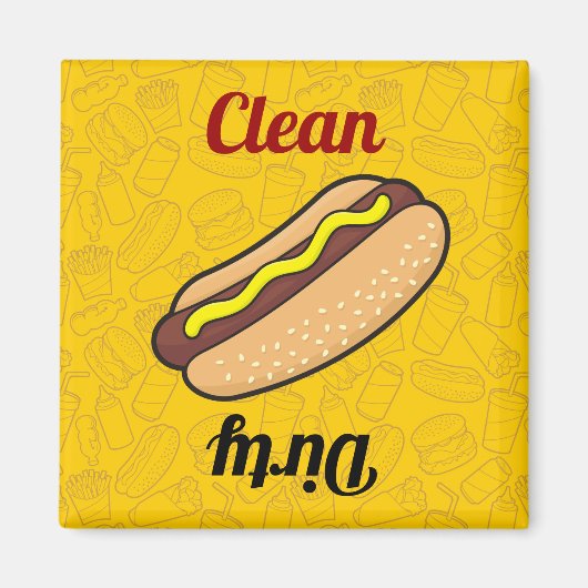Hotdog Dishwaser Magnet Magneet (Voorkant)