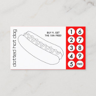 hotdog doorgesneden ponskaarten klantenkaartje