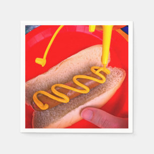 Hotdog en Mustard - Papier Napkin Servet