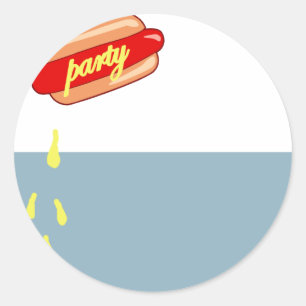 hotdog-feest ronde sticker