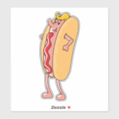 HOTDOG FUNNY DIE CUT STYLE DECAL STICKER BIG (Feuille)