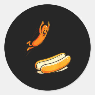 Hotdog hoog duiken ronde sticker