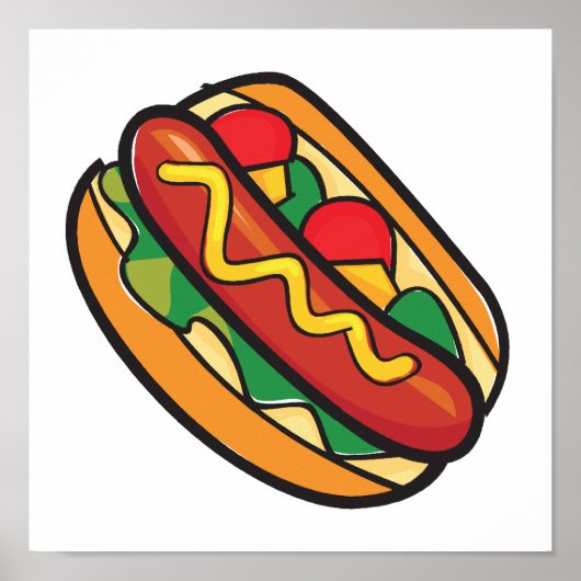 hotdog in broodje poster (Voorkant)