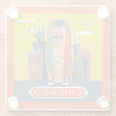 Hotdog in Chicago-stijl Glazen Onderzetter (Achterkant)