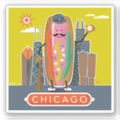 Hotdog in Chicago-stijl Sticker (Voorkant)