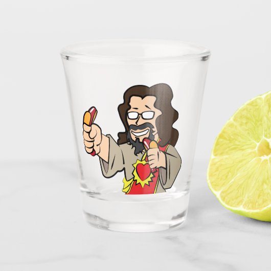 Hotdog Jesus Shot Glass Shot Glas (Voorkant)