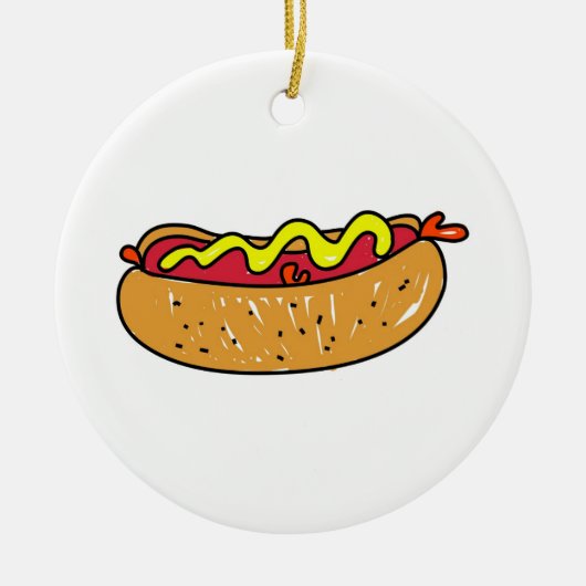 Hotdog Keramisch Ornament (Voorkant)