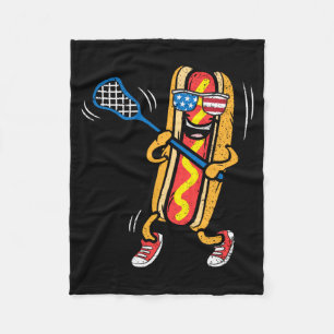 Hotdog-lacrossespeler 4 juli-sport fleece deken