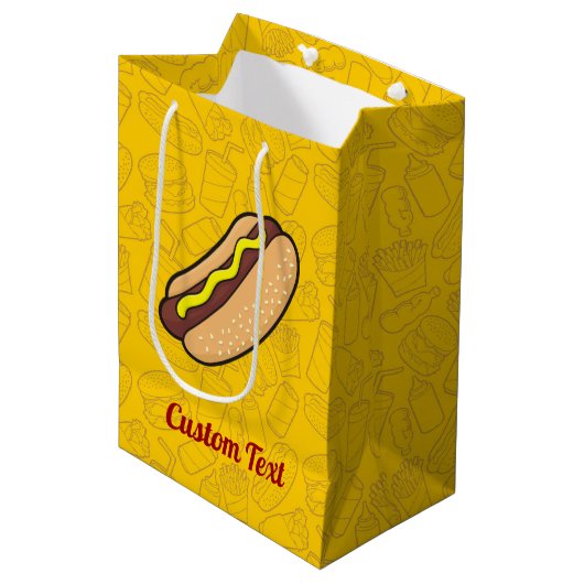 Hotdog Medium Gift Bag Cadeauzakje (Voorkant Gekanteld)