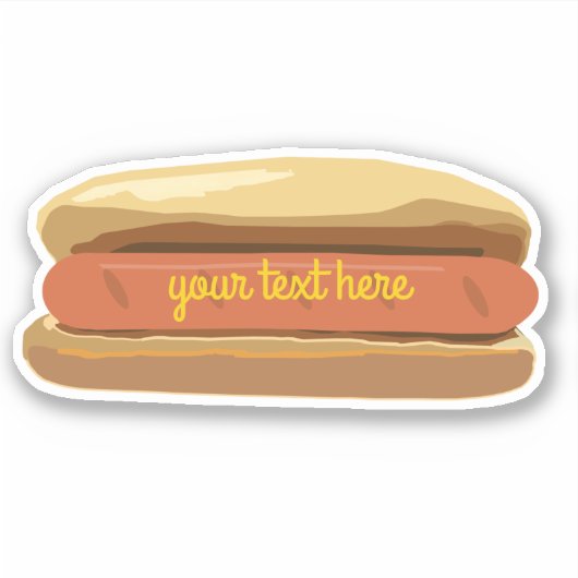 Hotdog met mosterd sticker (Voorkant)