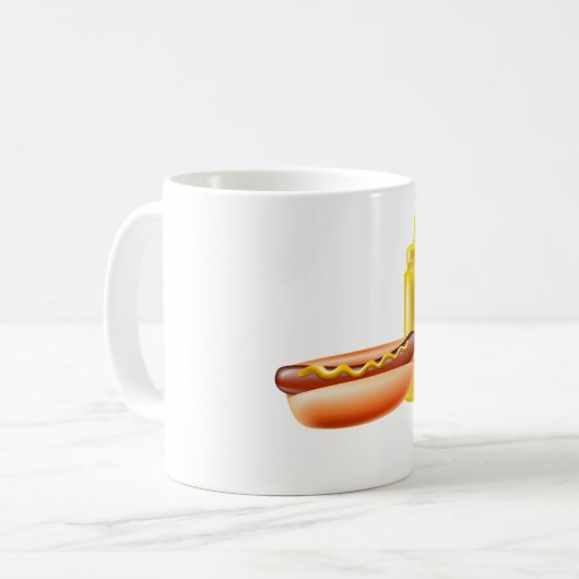 Hotdog met mosterdfles Mok (Voorkant links)