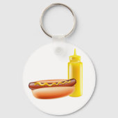 Hotdog met mosterdfles Sleutelhanger (Voorkant)