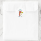 Hotdog met Mustard Ronde Sticker (Tas)