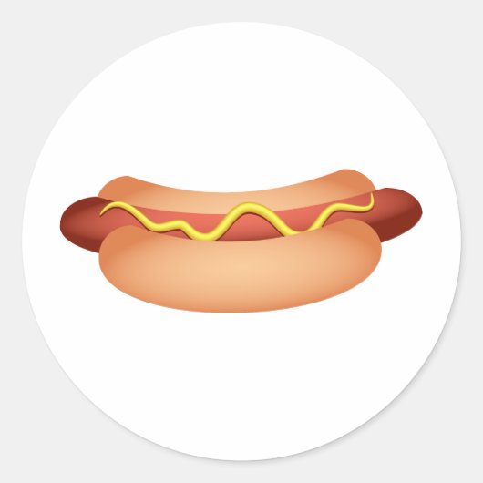 Hotdog Ronde Sticker (Voorkant)
