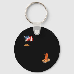Hotdog Salute Grappige Patriottische Hot Dog Usa V Sleutelhanger