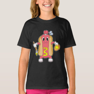 Hotdog Schilderen Penseel Kleur T-shirt