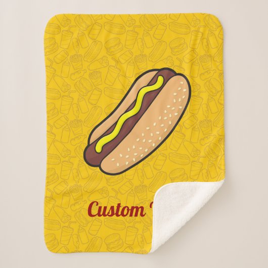 Hotdog Sherpa Blanket Deken (Voorkant)