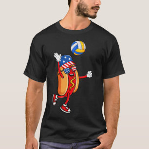 Hotdog Speelt Volleybal Usa Onafhankelijkheidsdag T-shirt