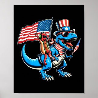 Hotdog Trex Dinosaur 4 juli Amerisaurus Peuter Poster