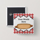 Hotdog Vendor voegt woordenknop toe Vierkante Button 5,1 Cm (Voorkant /achterkant)