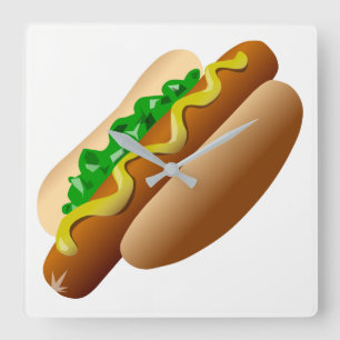 Hotdog Vierkante Klok