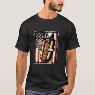 Hotdog zonnebril Amerikaanse vlag USA 4th of July T-shirt