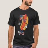 Hotdog Zonnebril Amerikaanse vlag USA 4th van juli T-shirt (Voorkant)