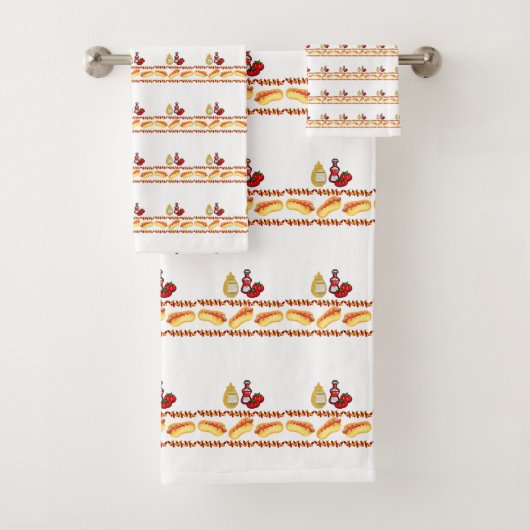 Hotdogs Ketchup Ensemble de serviettes de bain en  (En situation)