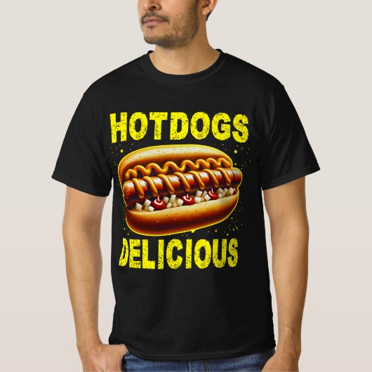 Hotdogs zijn heerlijk t-shirt (Voorkant)