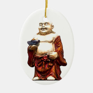 Hotei Laughing Buddha Keramisch Ornament