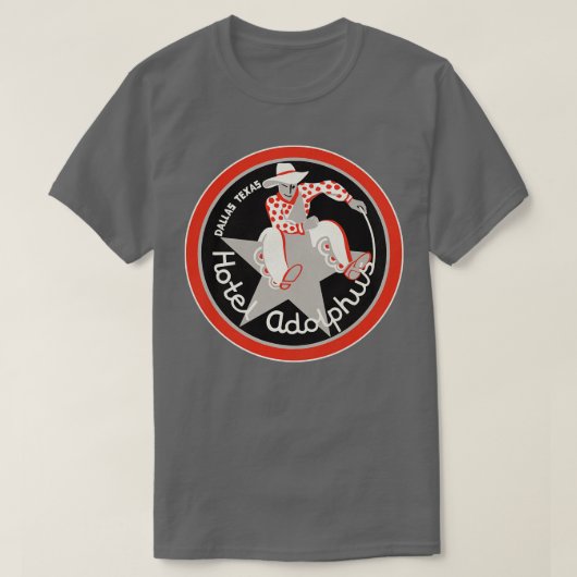 Hotel Adolplus Dallas Texas Bagagelabel is opgehev T-shirt (Design voorkant)