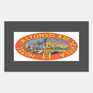 Hotel Alfonso Xiii Sevilla, Vintage Rechthoekige Sticker