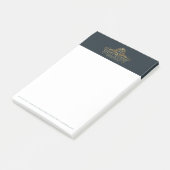 Hotel Branding Luxury Blue Gold Post-it® Notes (Schuin)