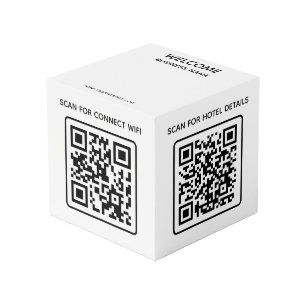 Hotel business logo QR code Wifi Overige info tabe Kubus