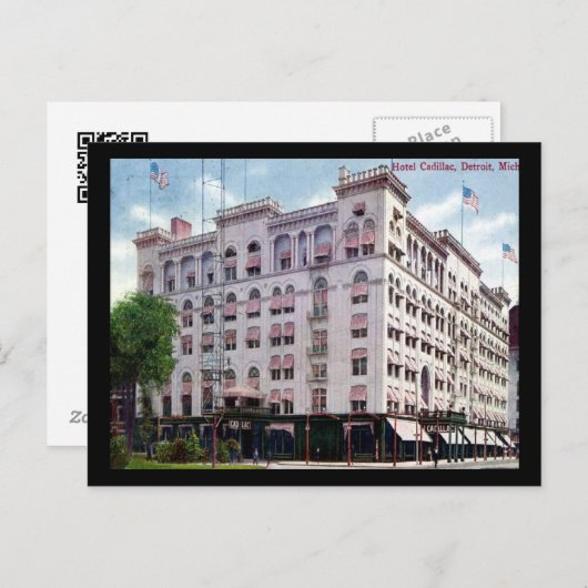 Hotel Cadillac, Detroit 1909 Briefkaart (Voorkant / Achterkant)