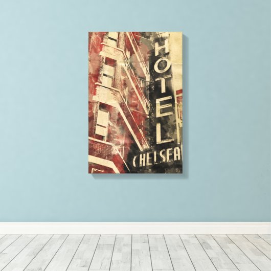 Hotel Chelsea Canvas Print (Insitu (Houten vloer))