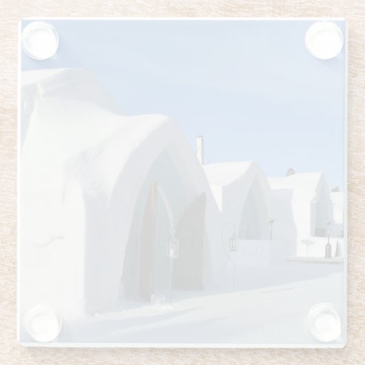 Hotel de Glace, Quebec, Canada Glazen Onderzetter (Achterkant)