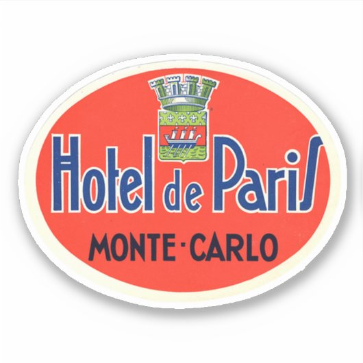 Hotel de Paris Monte Carlo Monaco Sticker (Voorkant)