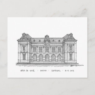 Hôtel de Ville, Dakar, Senegal Briefkaart