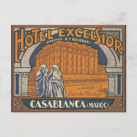 Hotel Excelsior Casablanca (Maroc), Briefkaart (Voorkant)