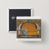 Hotel Excelsior Casablanca Vierkante Button 5,1 Cm (Voorkant /achterkant)