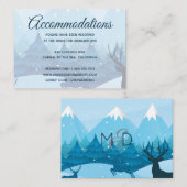 Hotel Hébergement Cartes hiver Bleu (Devant / Derrière)
