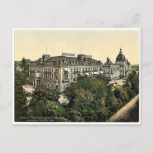 Hotel Kaiserhof en Augusta Victoria Baths, Wiesba Briefkaart